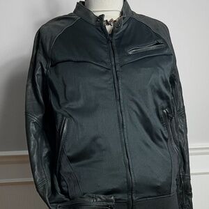 Diesel leather and fabric stretch jacket
